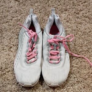 Fila White and Pink Athletic Shoes